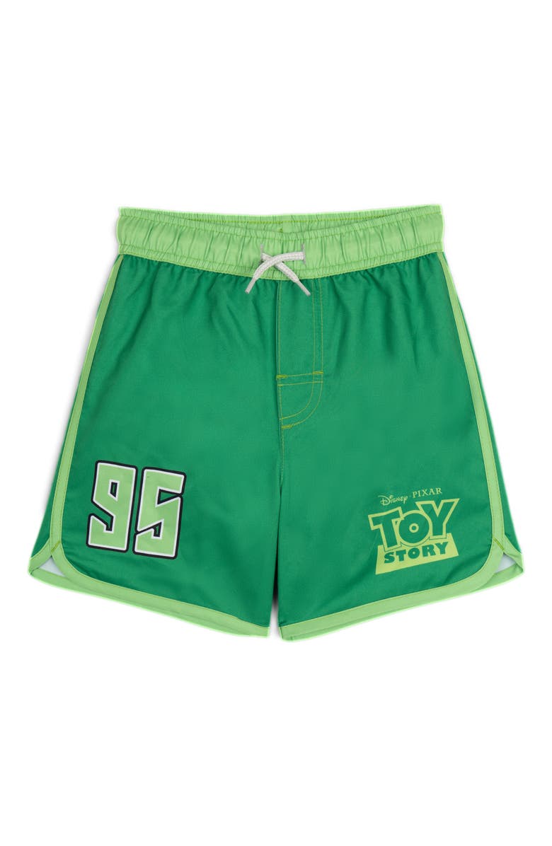 Disney Toy Story Swimwear 2-Piece Rash Guard and Swim Trunks Set, Alternate, color, Toy Story Grey Green