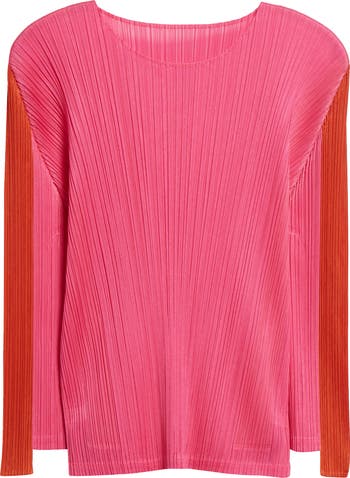 Pleats Please Issey Miyake Comet Pleated Colorblock Top Pleats Please Issey Miyake Comet Pleated Colorblock Top