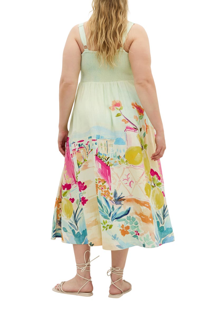Sorrento Placed Print Midi Sundress, Alternate, color, SORRENTO SUMMER