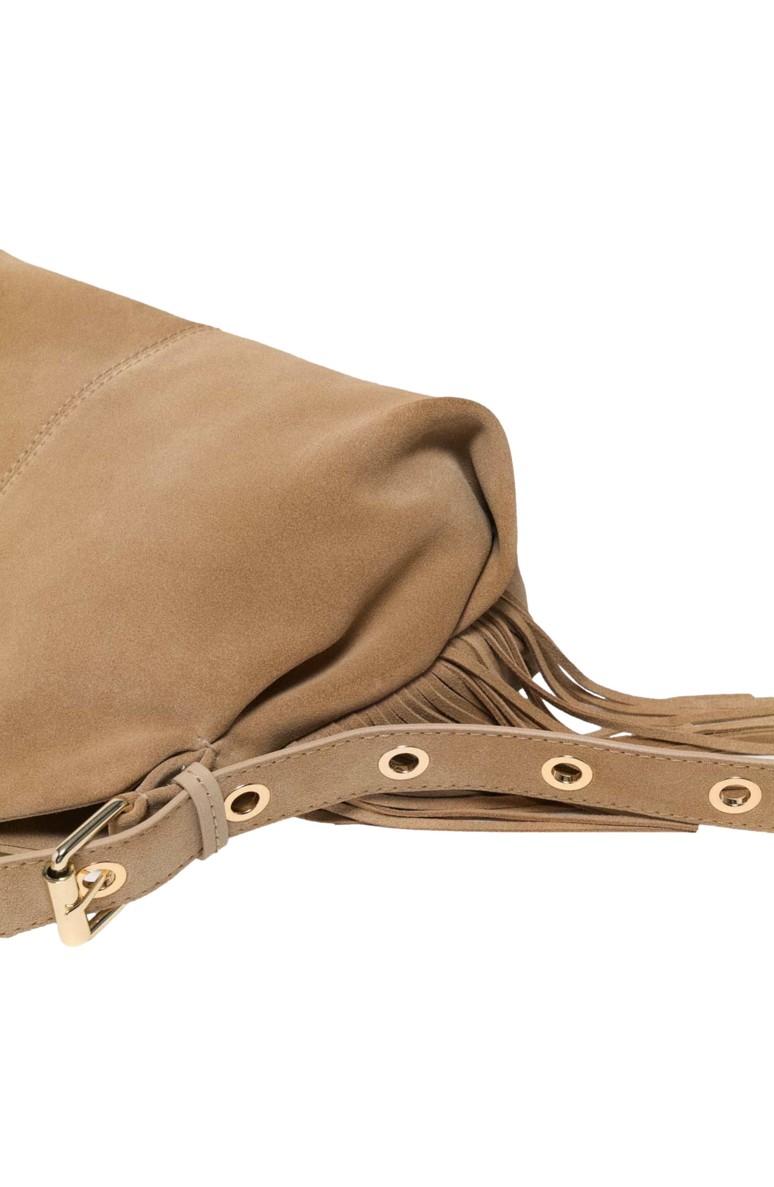 maje Suede Miss M bag, Alternate, color, Cappucino