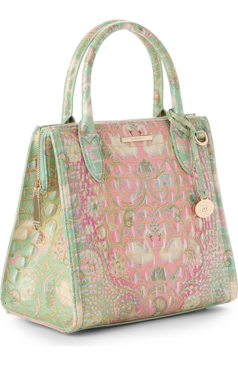 Brahmin Small Caroline Croc Embossed Leather Satchel, Alternate, color, Odette Ombre Melbourne