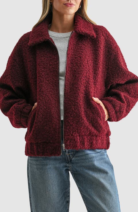 Zip Faux Shearling Jacket