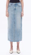 Bayeas Raw Hem Denim Midi Skirt