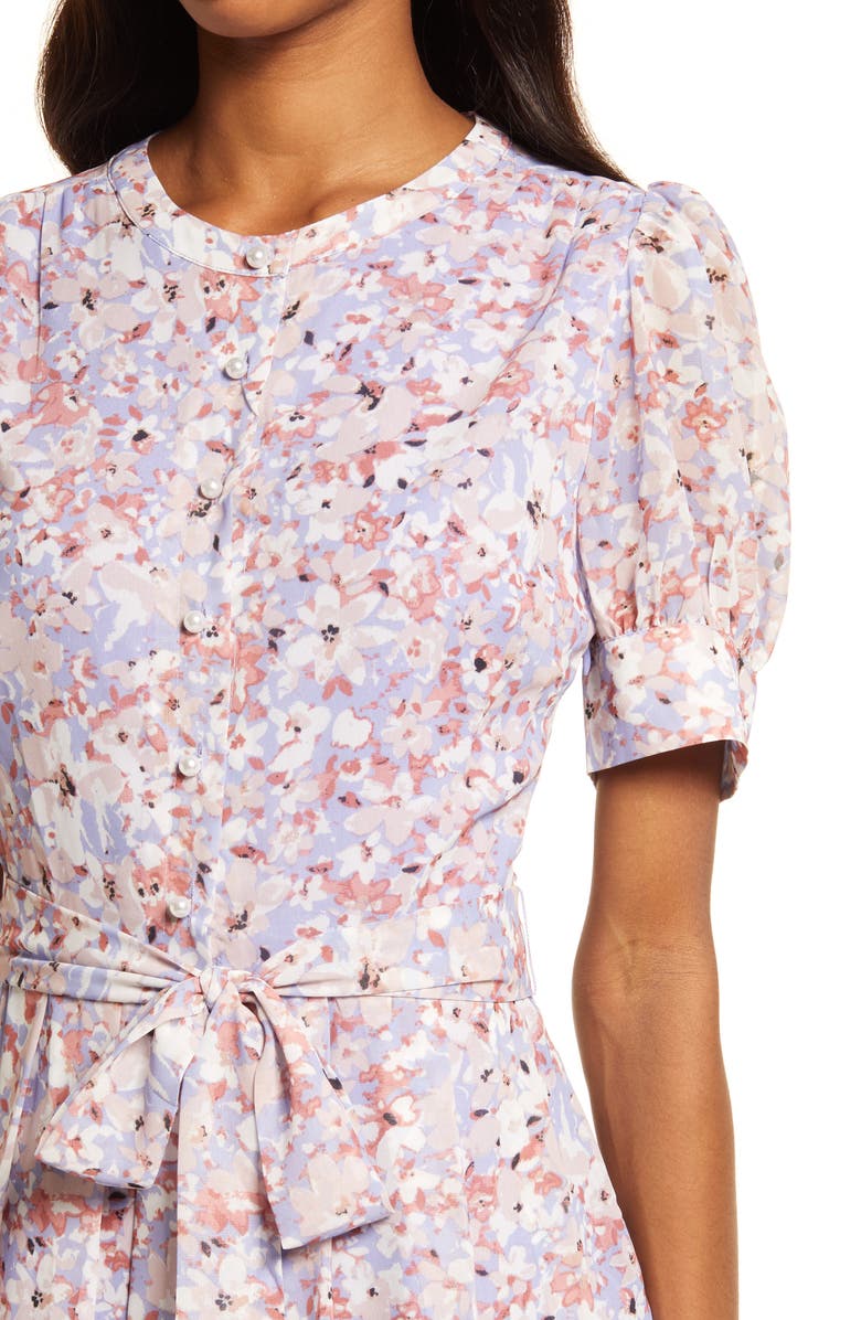 Chelsea28 Floral Puff Sleeve Midi Dress, Alternate, color, 