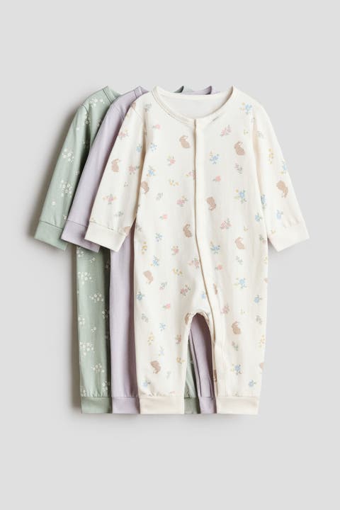 3-pack Cotton Sleepsuits