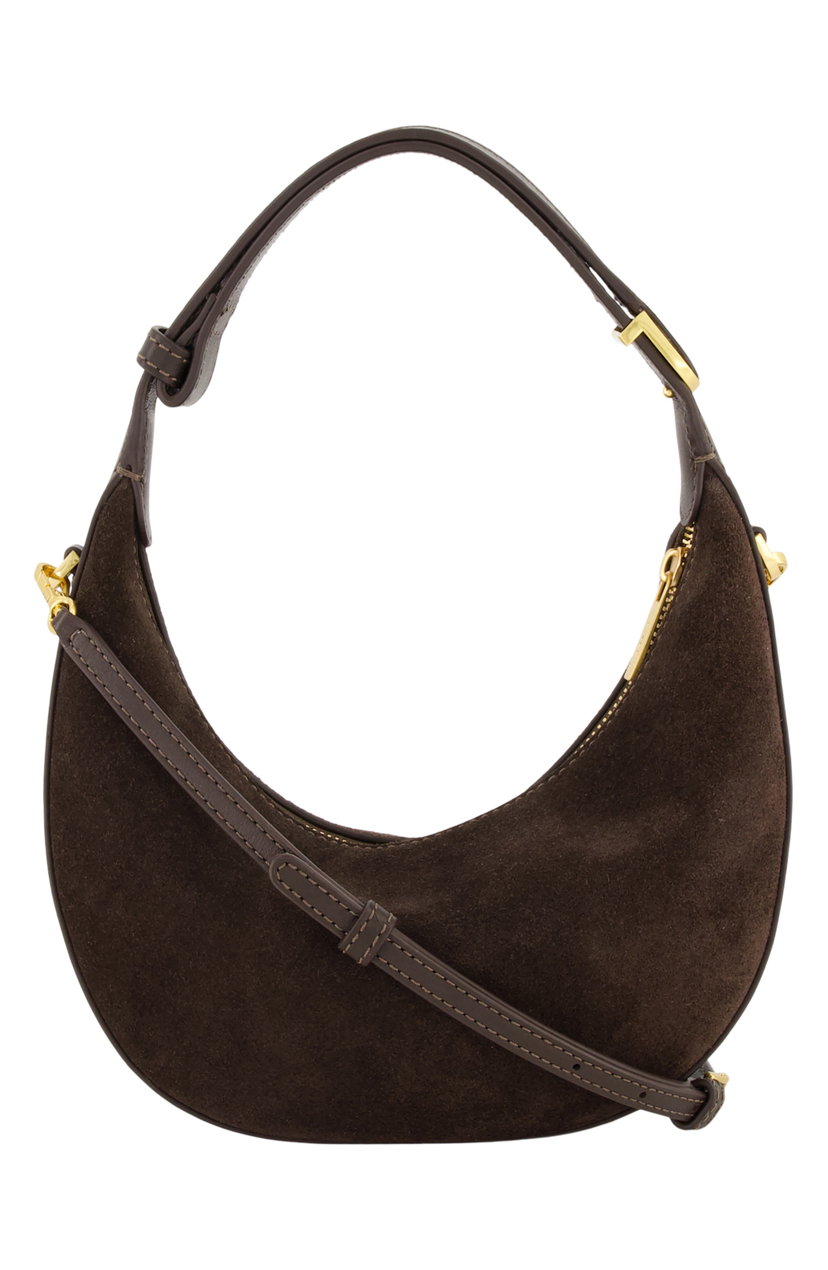 Mini Eris Suede Hobo Bag, Alternate, color, CACAO