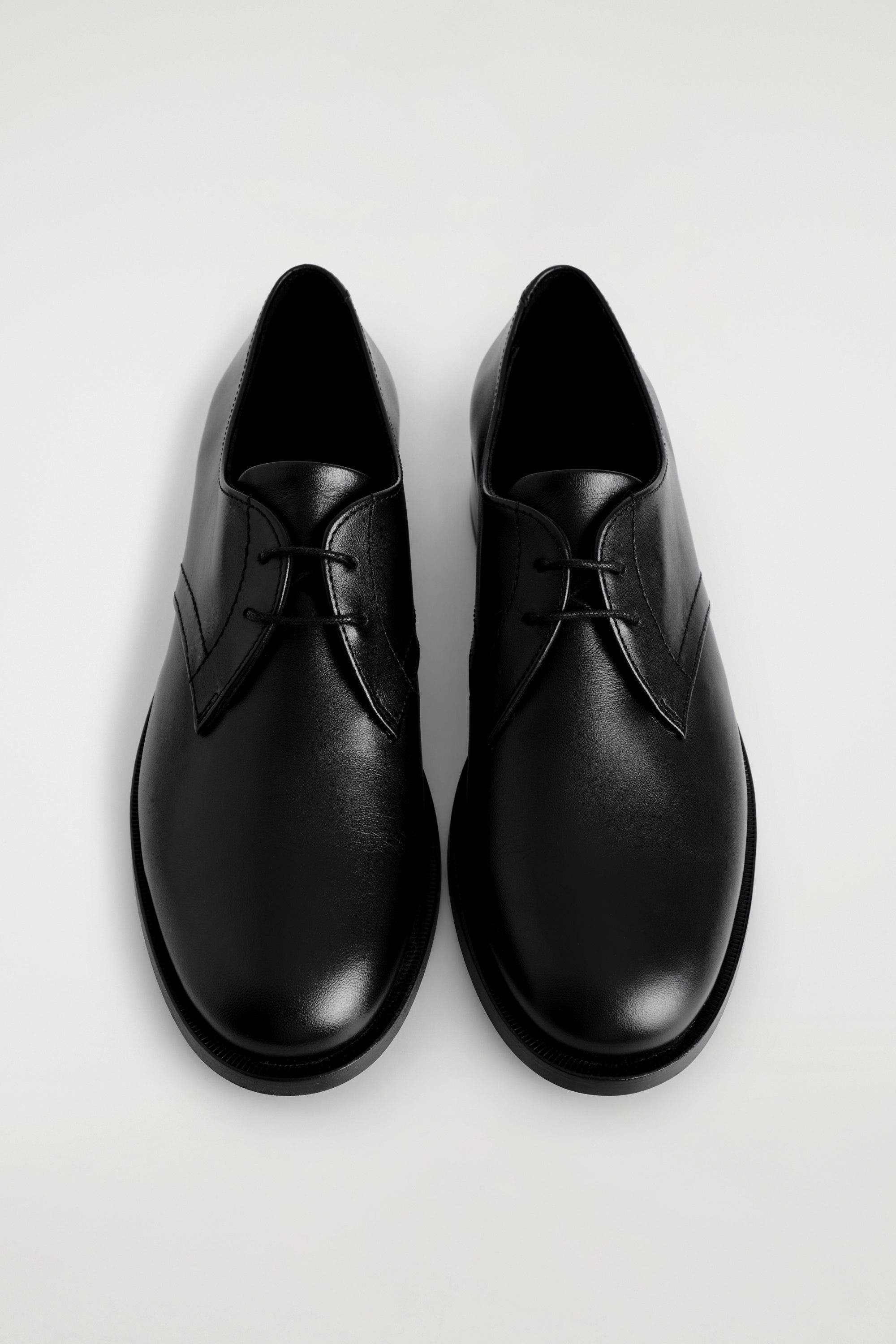 COS Leather Derby Shoes, Alternate, color, Black
