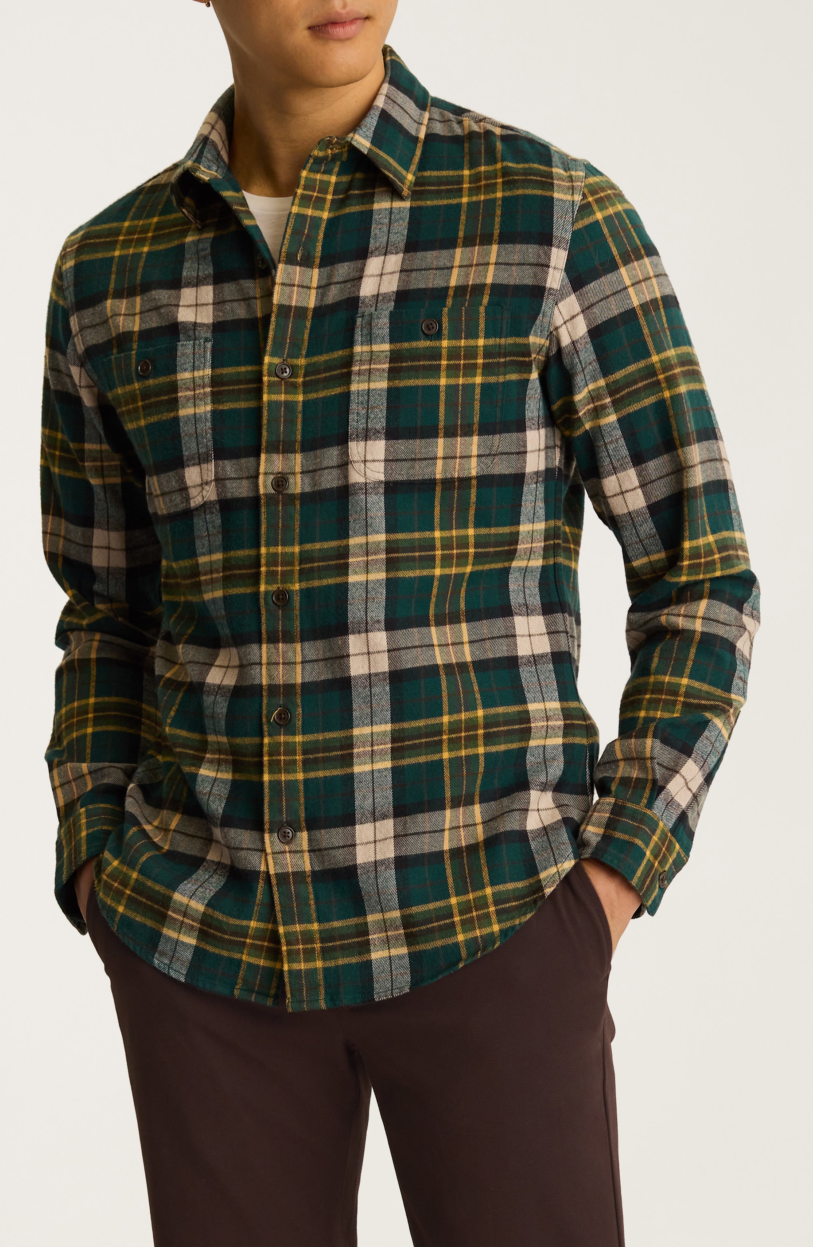 Bonobos Slim Fit Plaid Stretch Flannel Button-Up Shirt