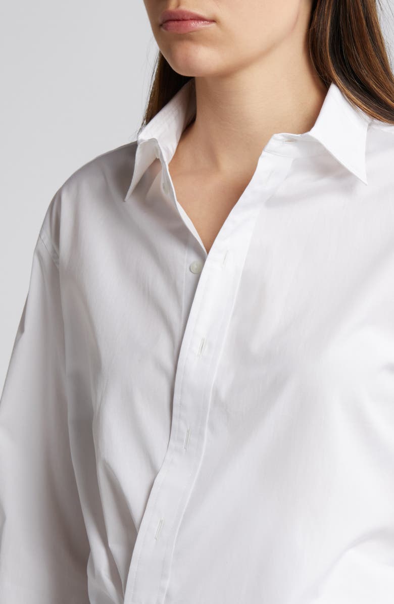 rag & bone Indiana Asymmetric Poplin Shirt, Alternate, color, White
