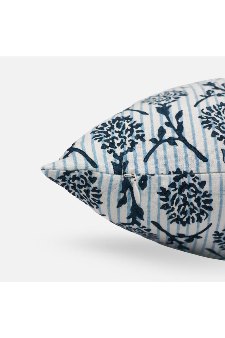 Nikhar Pure Linen Throw Pillow Cover, Alternate, color, Azure Blue