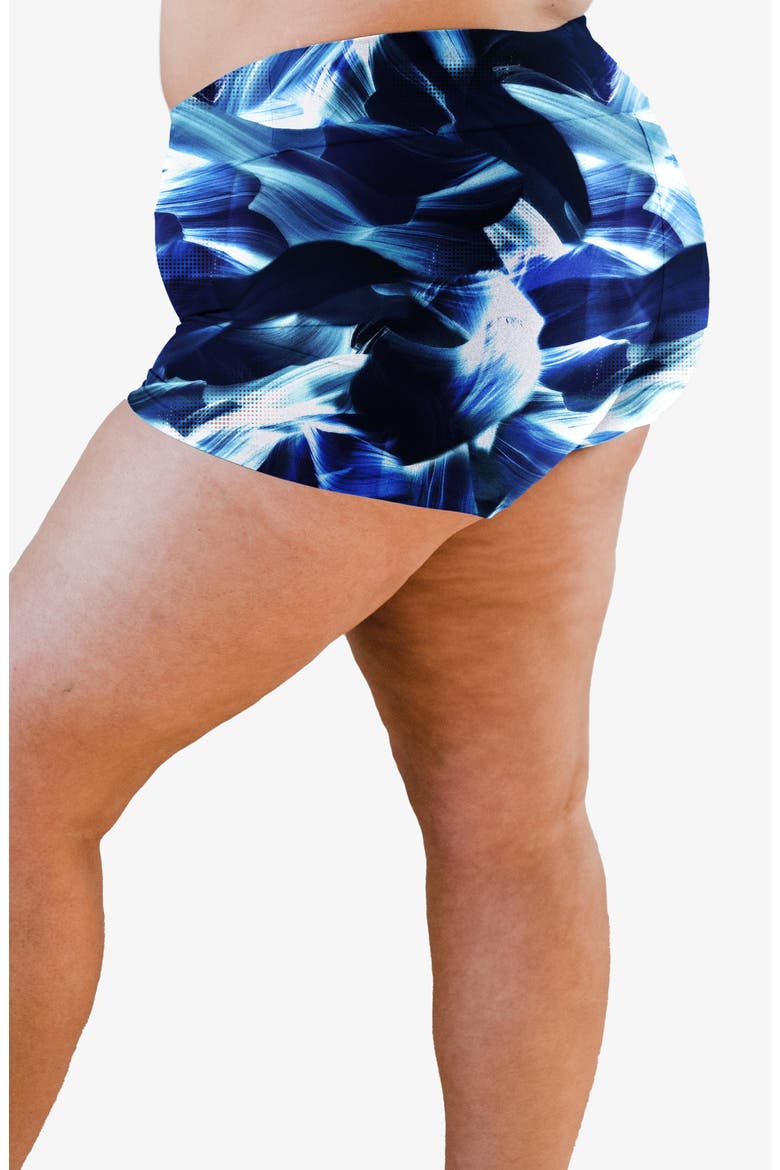 Plus Size Swim Shorts, Alternate, color, Navy Wave