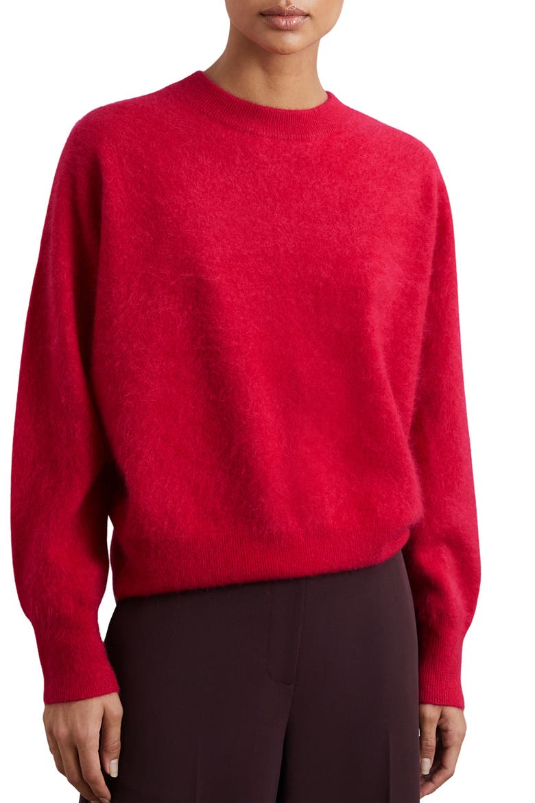 Misha Brushed Cashmere Sweater, Main, color, RED