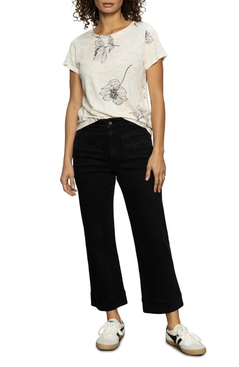 Sanctuary Voyage High Waist Crop Wide Leg Jeans, Alternate, color, Black