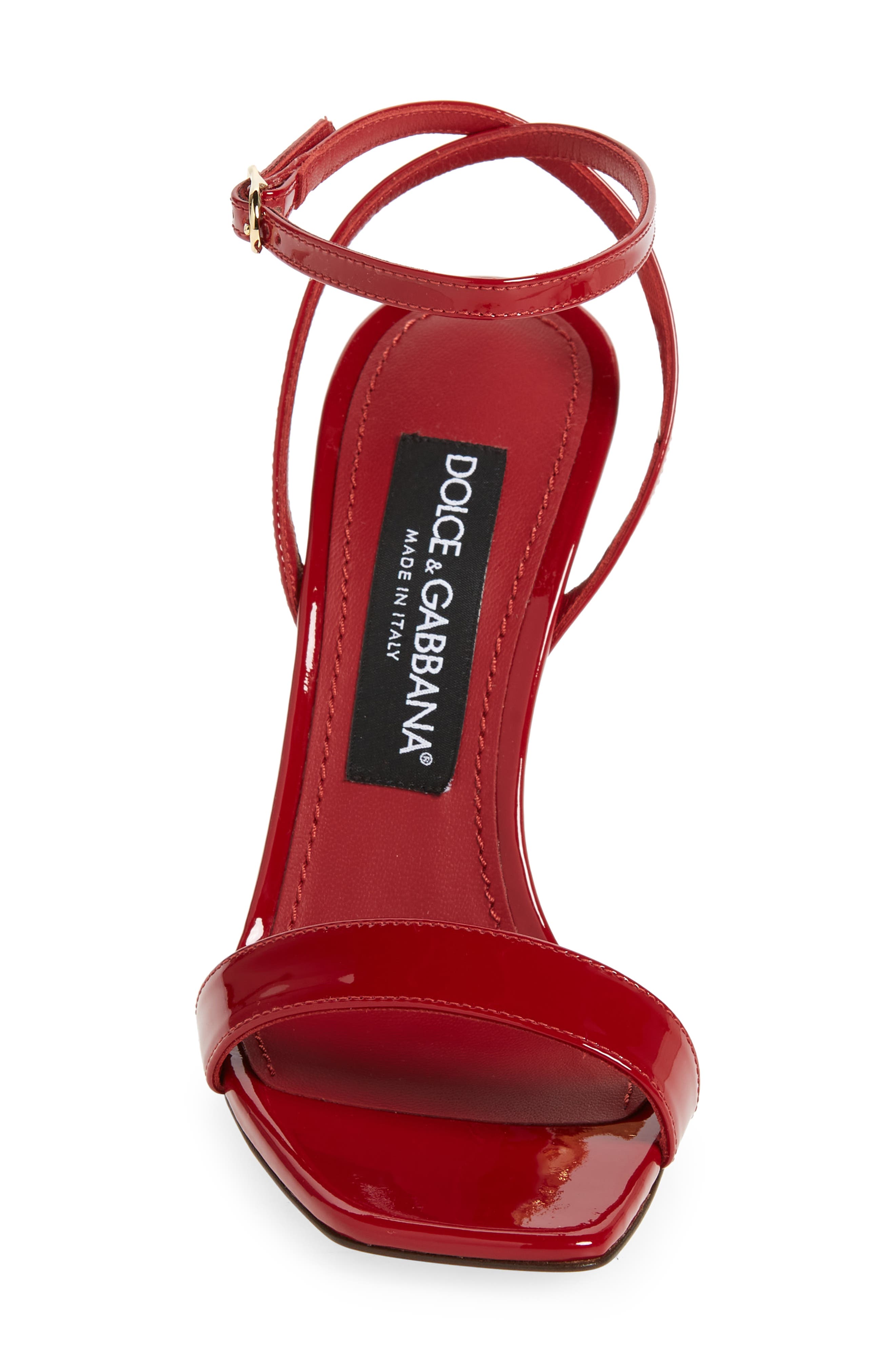 Logo Heel Ankle Strap Sandal, Alternate, color, ROSSO