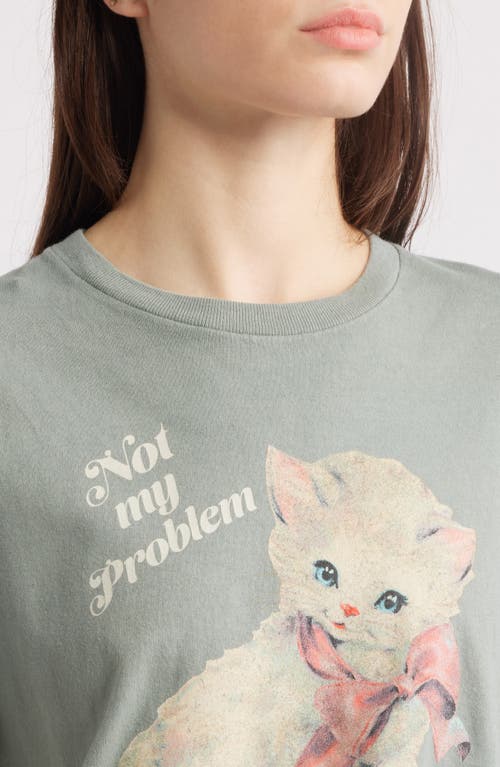 Vinyl Icons Not My Problem Kitty Graphic T-shirt In Lily Pad