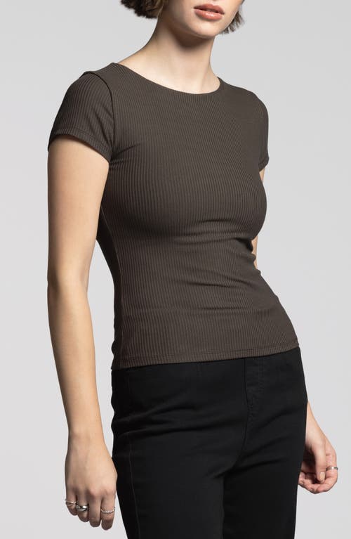 Weekend Los Angeles Charlene Rib Top In Black Brown