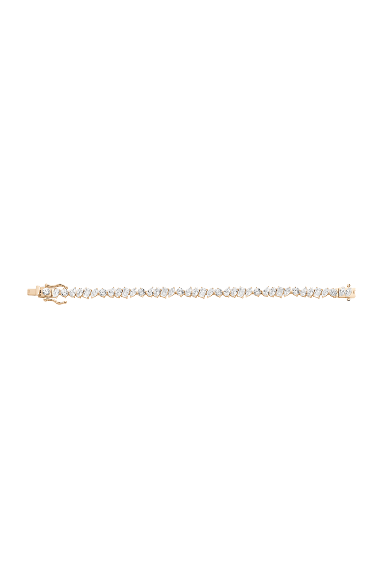 Aurate New York Lab Grown White Sapphire Mixed Shape Tennis Bracelet, Alternate, color, Yellow Vermeil