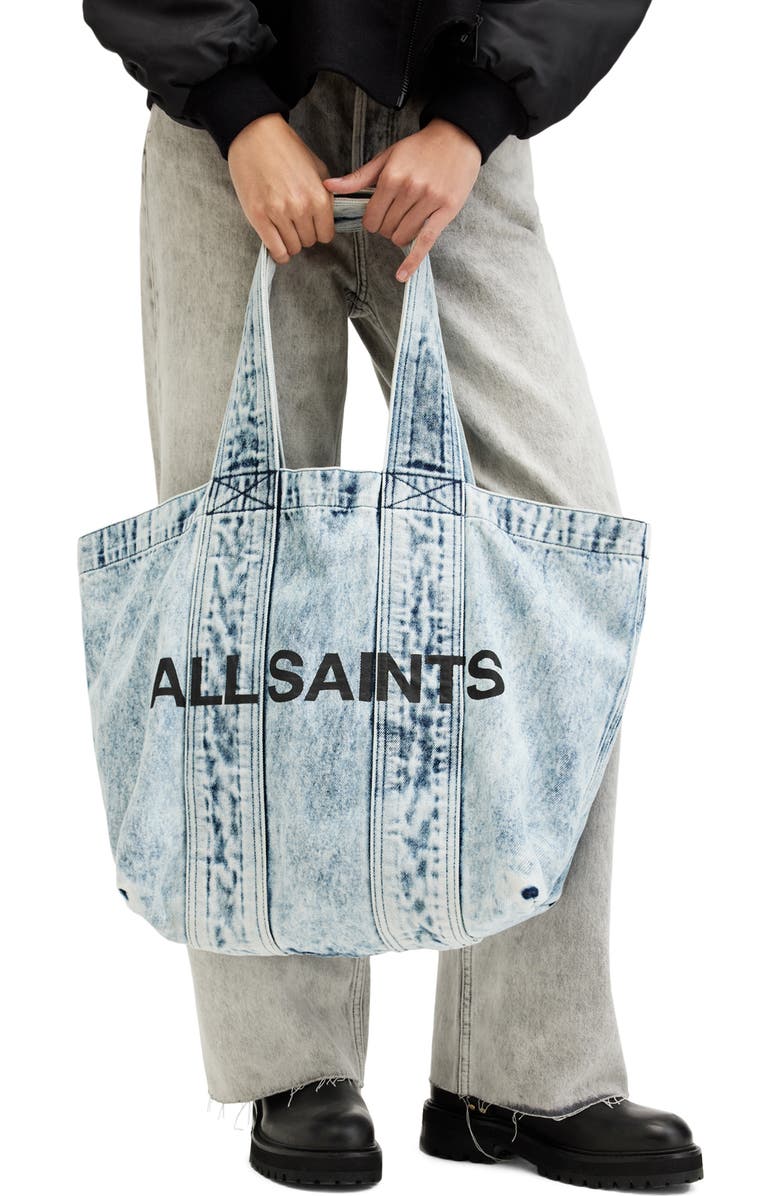 AllSaints Izzy Denim Tote, Alternate, color,