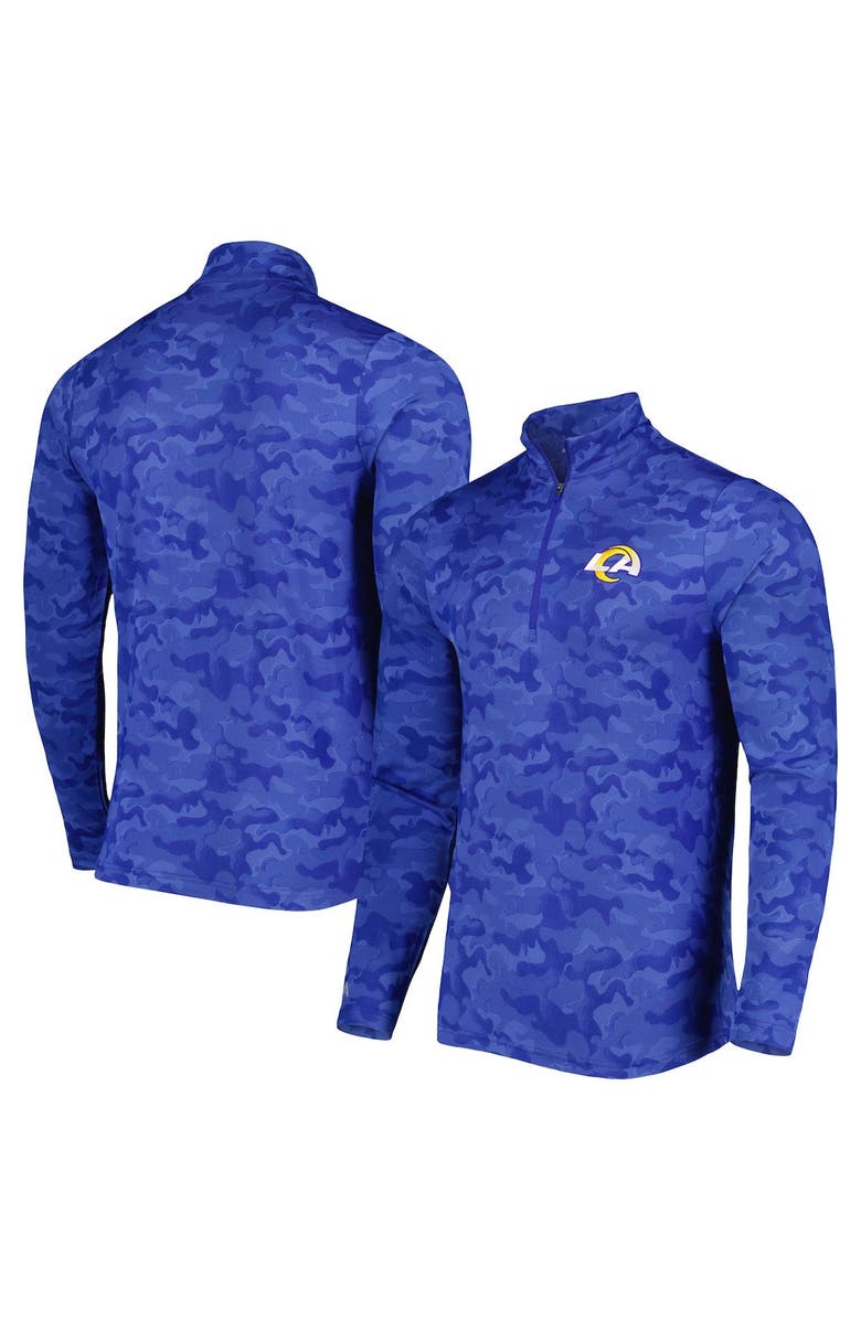 ANTIGUA Men's Antigua Royal Los Angeles Rams Brigade Quarter-Zip Sweatshirt, Main, color, Royal