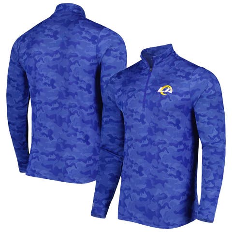 Men's Antigua Royal Los Angeles Rams Brigade Quarter-Zip Sweatshirt