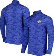 ANTIGUA Men's Antigua Royal Los Angeles Rams Brigade Quarter-Zip Sweatshirt