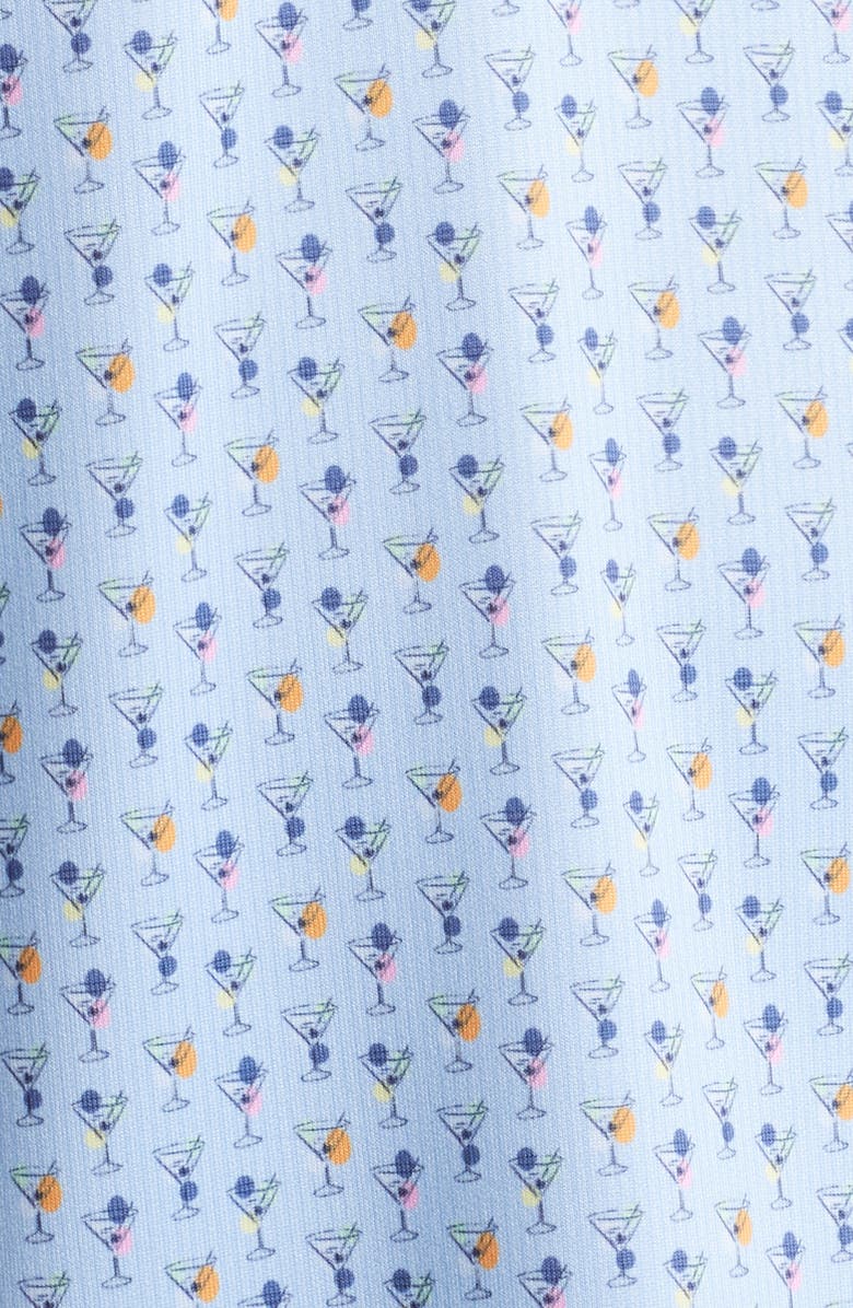 Johnston & Murphy XC4<sup>®</sup> + Cool Degree<sup>™</sup> Mini Martini Print Performance Golf Polo, Alternate, color, Blue Multi