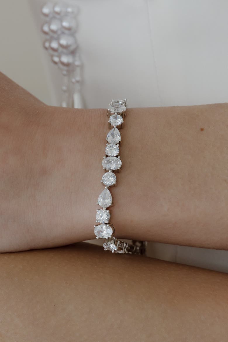 Vivienne Crystal Bracelet, Alternate, color, Metallic Silver
