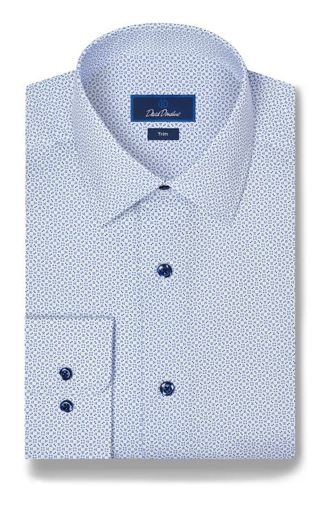 Trim Fit Geometric Print Dress Shirt