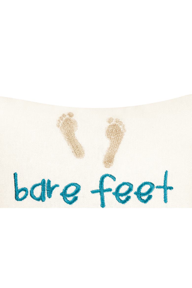 Bare Feet/Flip Flops Embroidered Mini Accent Pillow, 10" x 10", Alternate, color, Brown