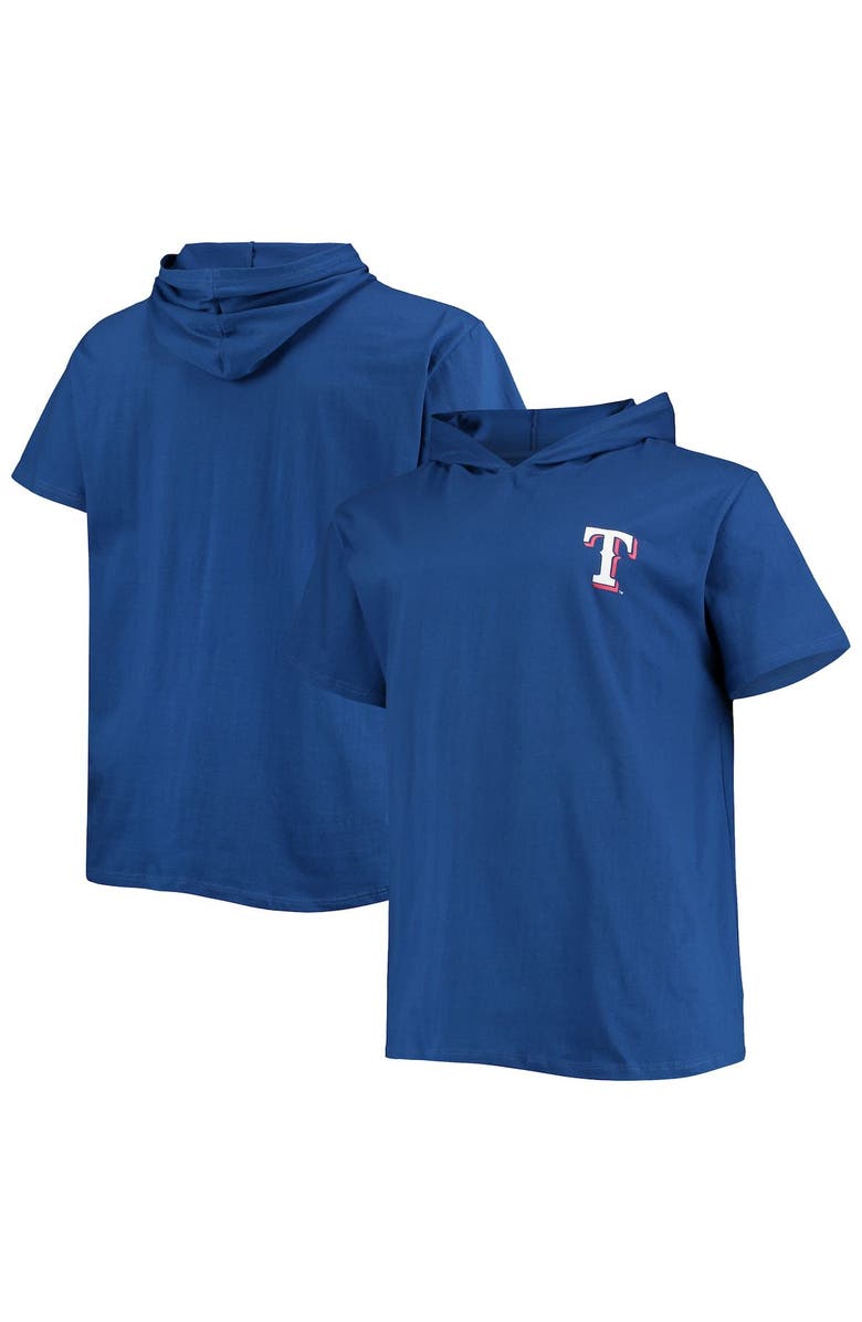 PROFILE Men's Royal Texas Rangers Big & Tall Jersey Short Sleeve Pullover Hoodie T-Shirt, Main, color, 