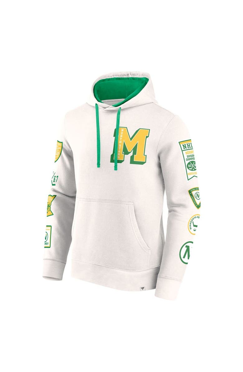FANATICS Men's Fanatics  White Minnesota North Stars Vintage Letterman Pullover Hoodie, Alternate, color, White