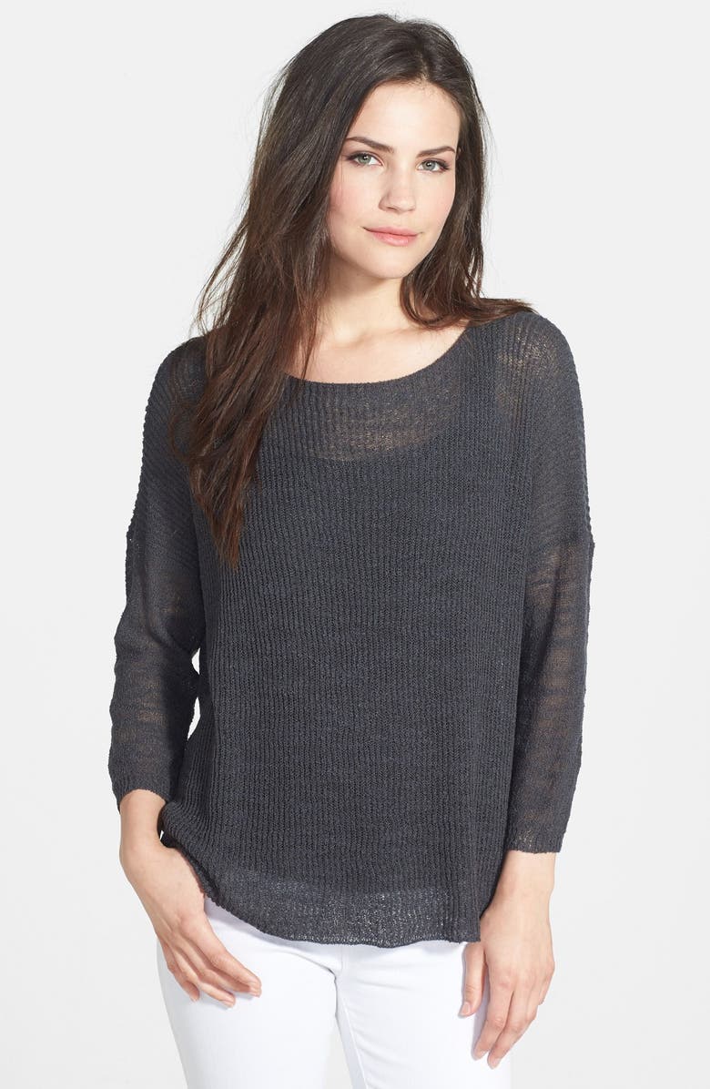 Dex Three Quarter Sleeve Knit Boxy Top, Main, color, 