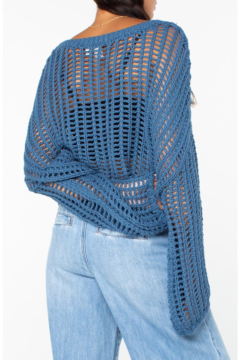 Lost At Sea Open Stitch Crop Sweater, Alternate, color, CAPTAIN BLUE