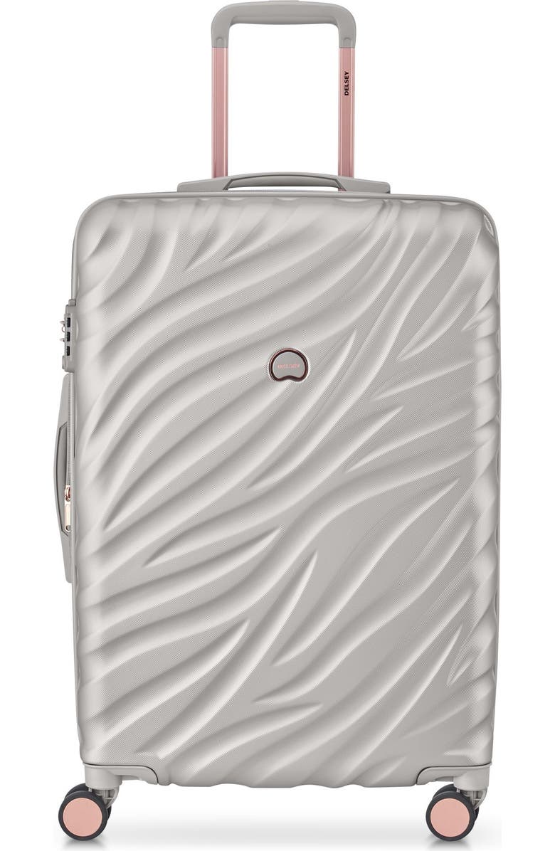 Delsey Paris Alexis Hardside 2-Piece (21"/25") Expandable Spinner Luggage Set, Alternate, color, Platinum/Rose Gold