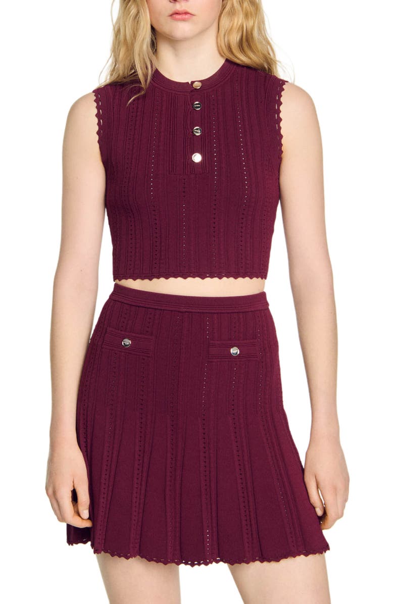 SANDRO Sleeveless short sweater, Main, color, 