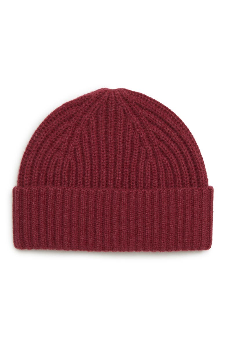 Cashmere Knit Cap, Main, color, RED RUBY
