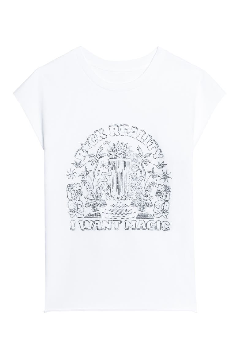 Cloe Embellished Tee, Alternate, color, WHITE