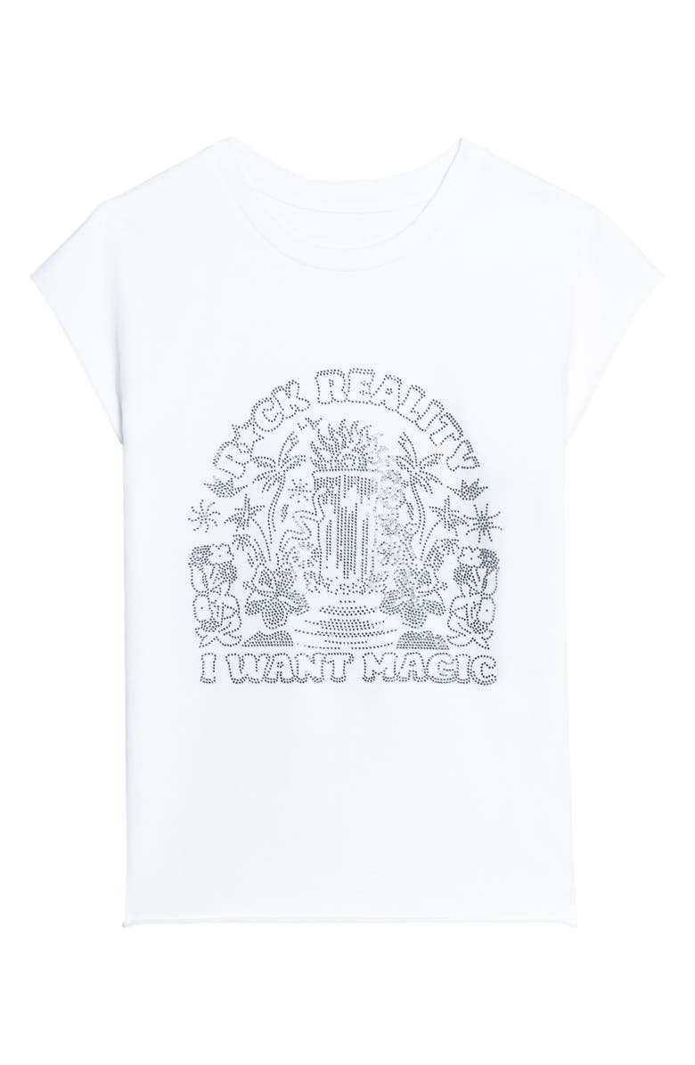 Zadig & Voltaire Cloe Embellished Tee, Alternate, color, White