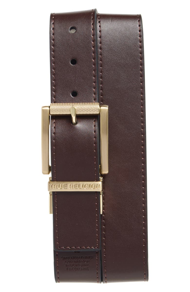 True Religion Lumin Nova Reversible Leather Belt, Alternate, color, Black/ Brown