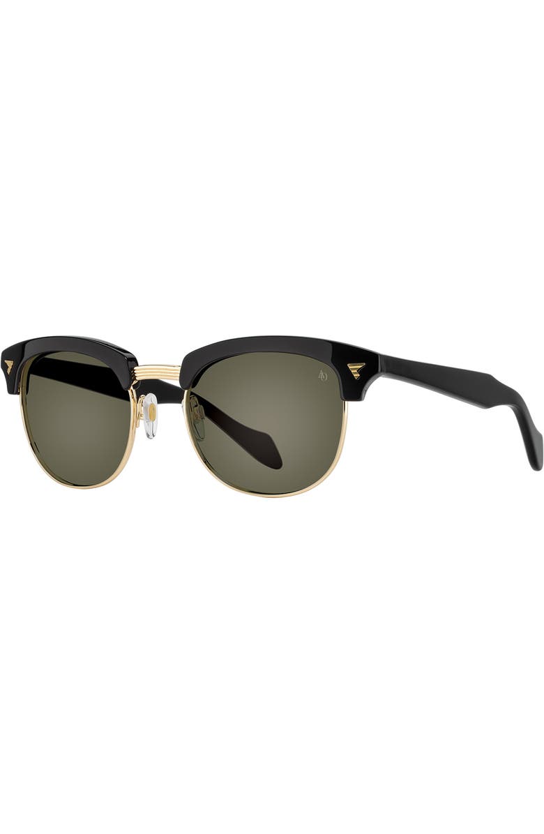 American Optical Sirmont 51mm Wayfarer Nylon Non Polarized, Alternate, color, Black Gold - Gnn