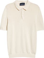 Thom Sweeney Bourette Silk Polo Sweater