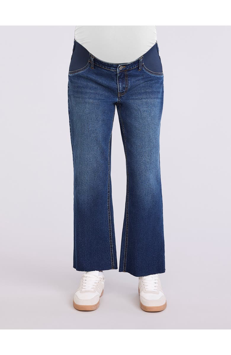 MOTHERHOOD MATERNITY Under the Belly Wide Leg Crop Jeans, Main, color, Scion Wash