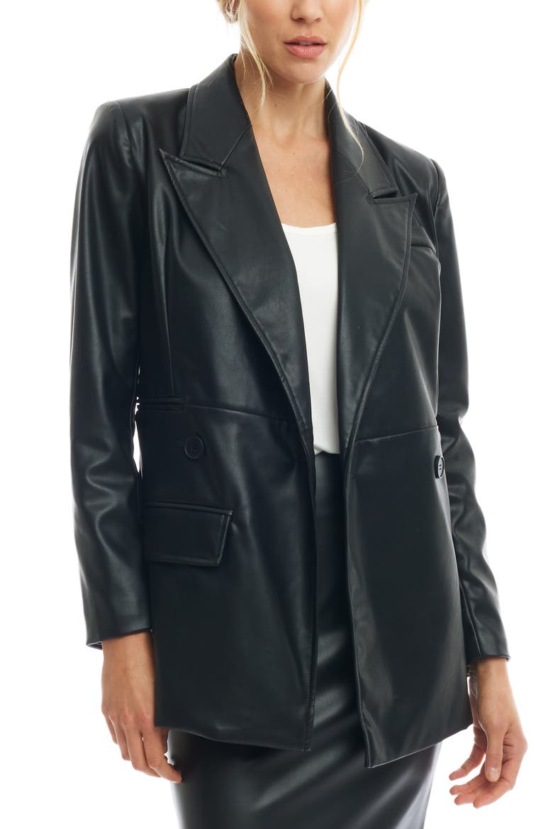 Winona Leather Trench, Alternate, color, Black