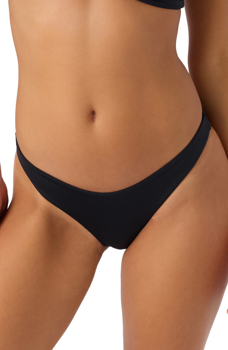 O'Neill Rockley Saltwater Solids Bikini Bottoms, Main, color, Black