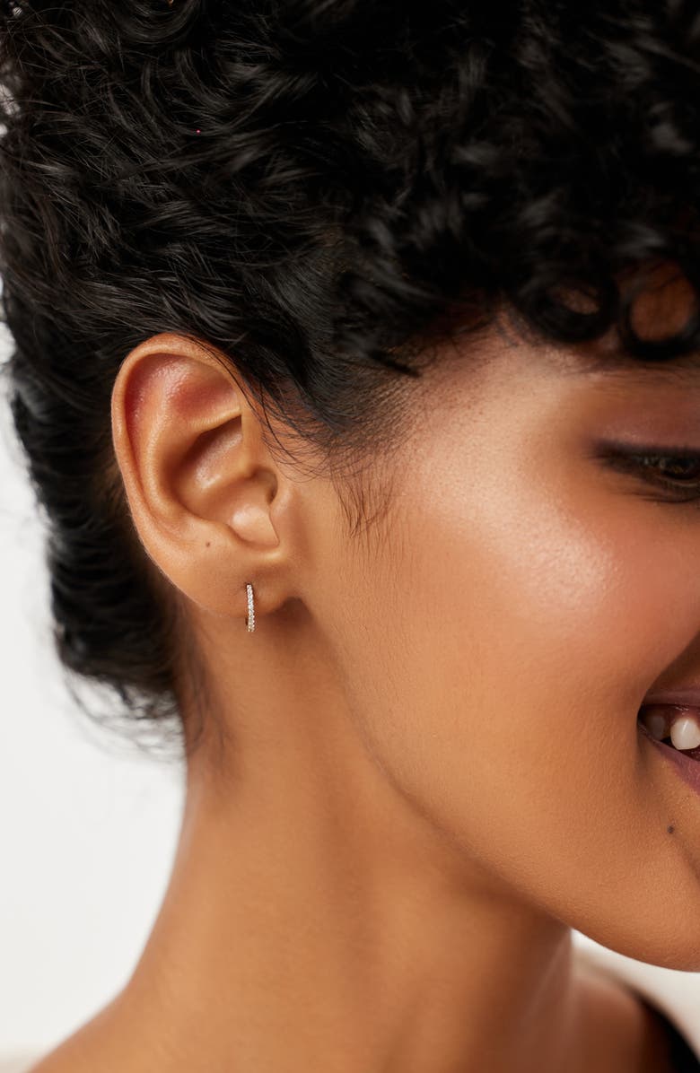 Ana Luisa Diamond Huggie Earrings - Gold Diamond Huggie Hoops, Alternate, color, Gold