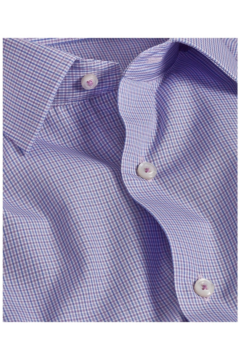 Slim Fit Micropoplin Dress Shirt, Alternate, color, BLUE/ PURPLE