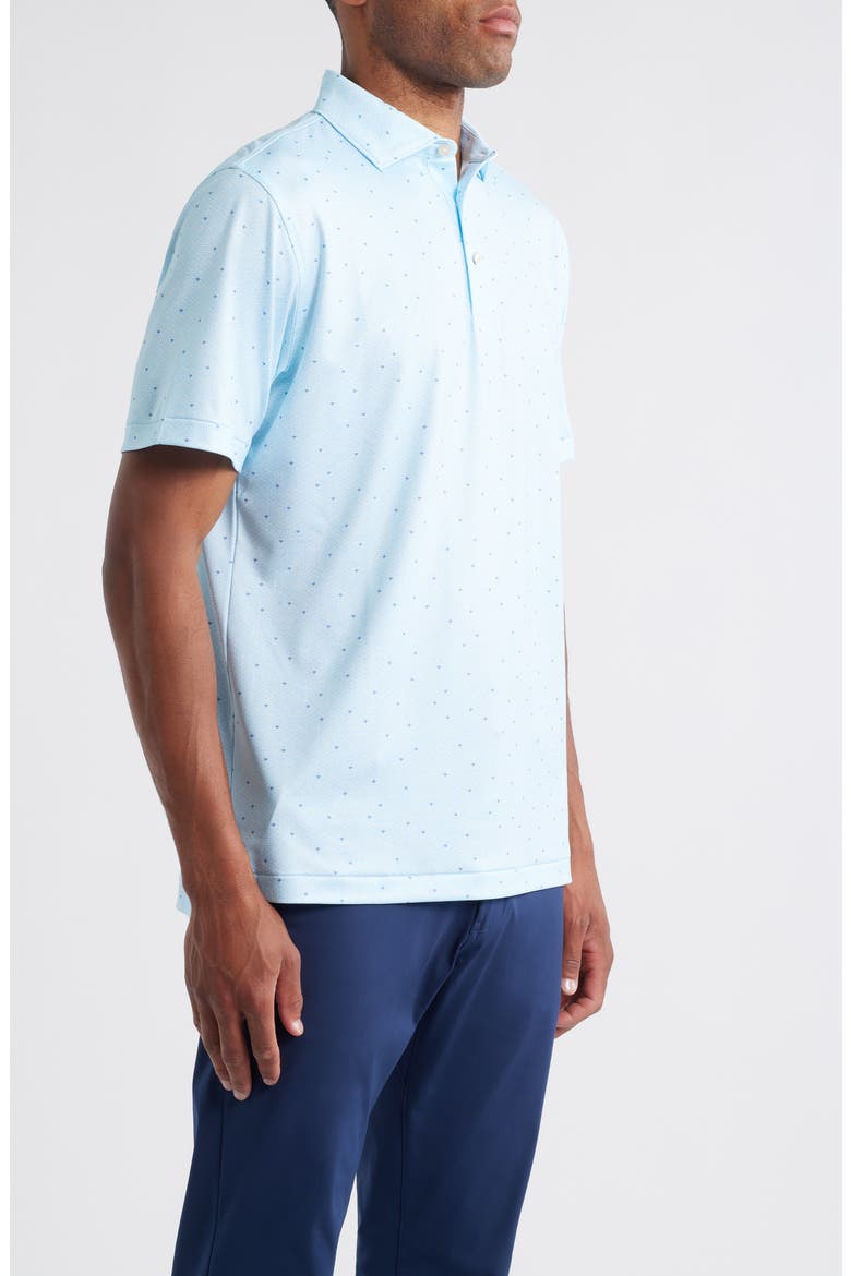 Tequila Sunrise Performance Jersey Polo, Alternate, color, BLUE/WHITE