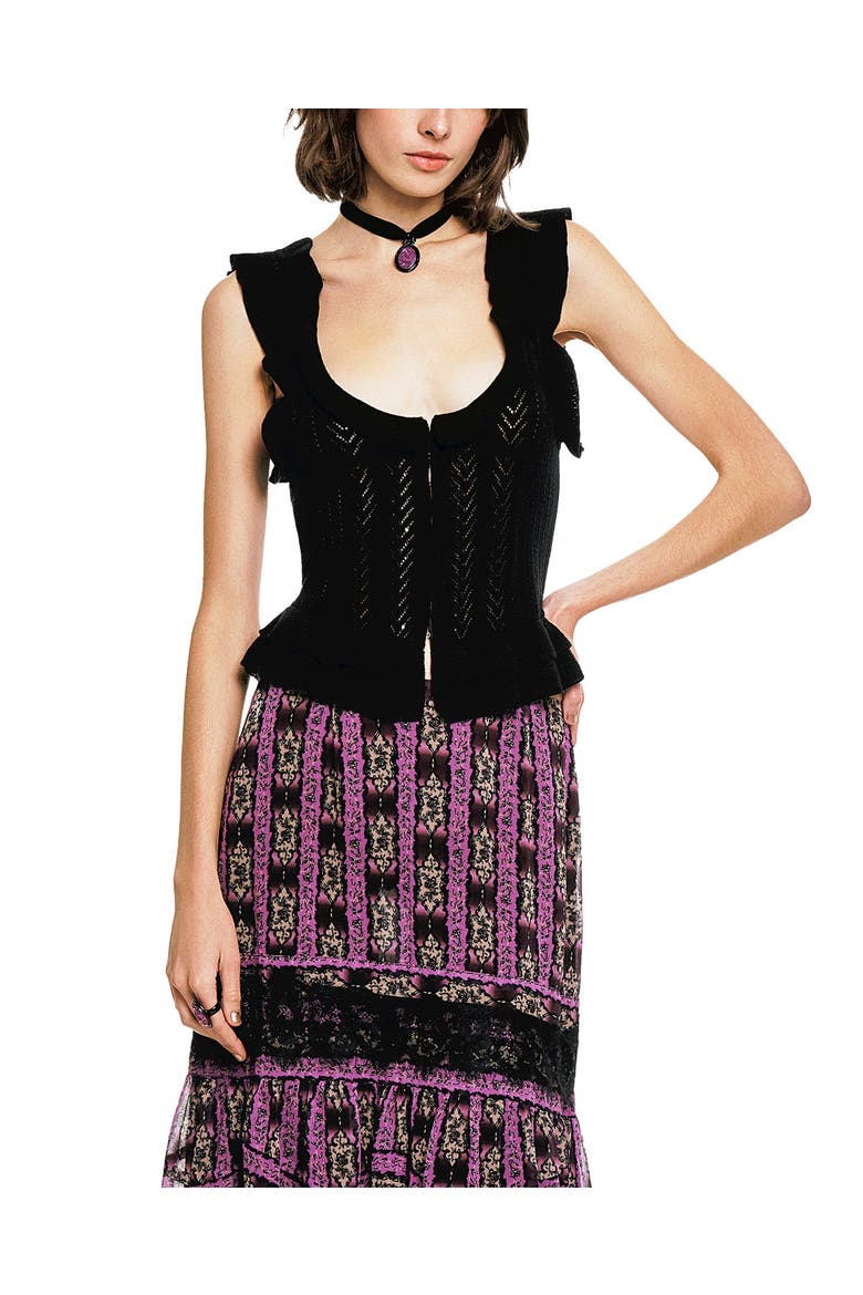 Victorian Pointelle Camisole, Alternate, color, Black