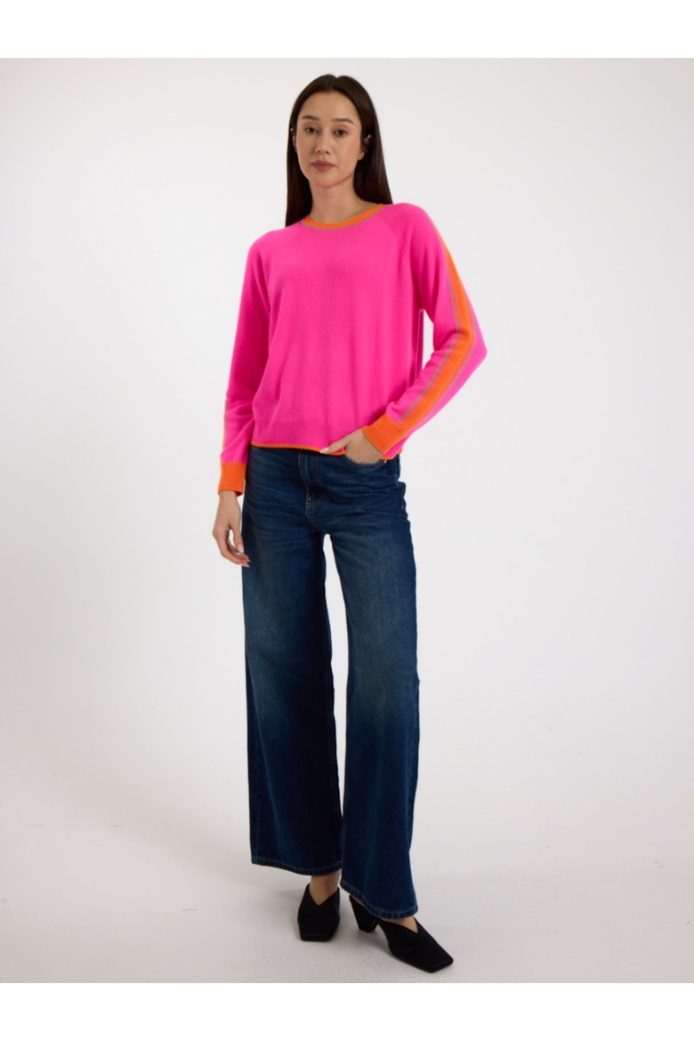 Long Sleeve 100% Cashmere Sweater, Alternate, color, DIVA PINK