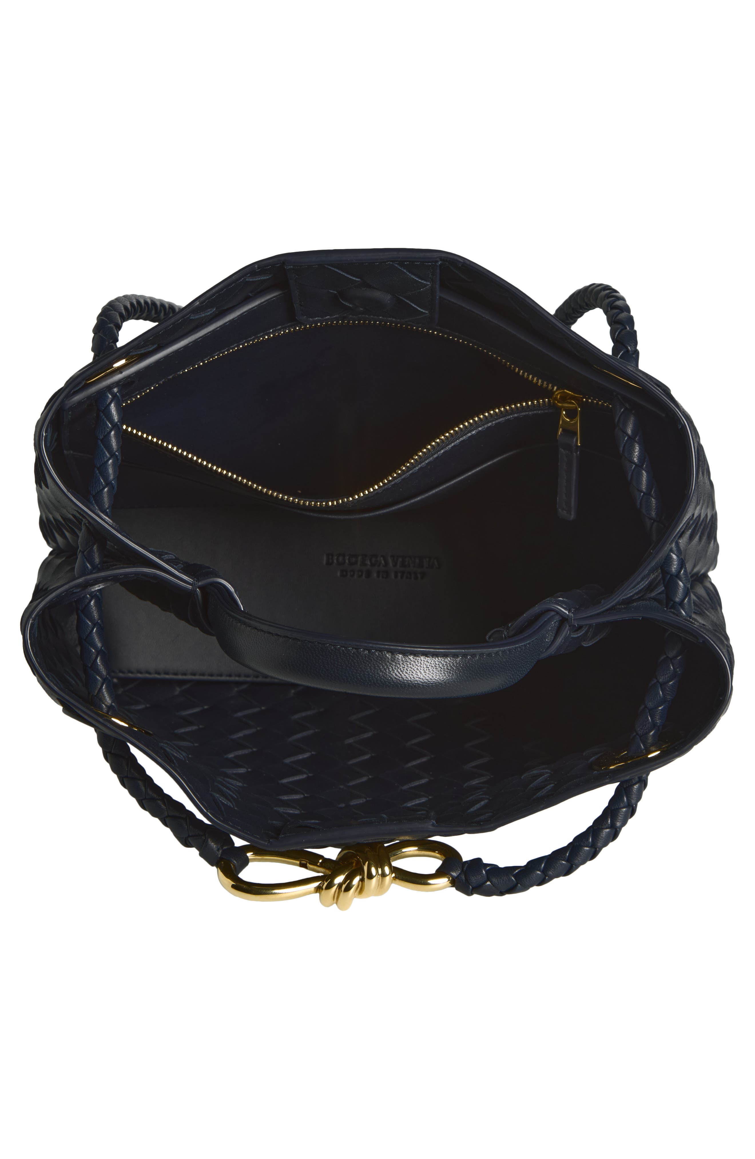Bottega Veneta Small Andiamo Intrecciato Shoulder Bag, Alternate, color, Midnight